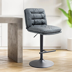 Non Tabouret de bar Damar simili cuir noir