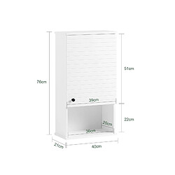 Avis SoBuy BZR25-WH Meuble Haut Armoire Suspendue de Toilettes Placard Mural pour Salle de Bain