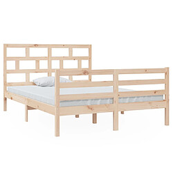 vidaXL Cadre de lit sans matelas bois massif 140x200 cm