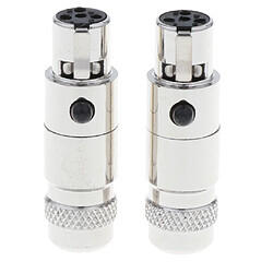 2x Professionnel Xlr 4 Broches Mâle Vers Rca Femelle Jack Audio Micro Corps Adaptateur Convertisseur Connecteur pas cher