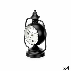 Gift Decor Horloge de table Lampe Noir Métal 17 x 25 x 11,3 cm (4 Unités)