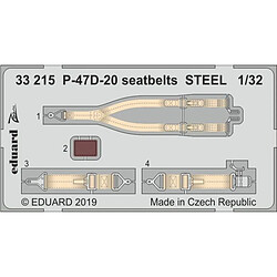 P-47D-20 seatbelts STEEL for Trumpeter - 1:32e - Eduard Accessories