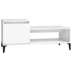 Maison Chic Table basse,Table Console Table d'appoint, Table pour salon Blanc 100x50x45 cm Bois d'ingénierie -MN64401