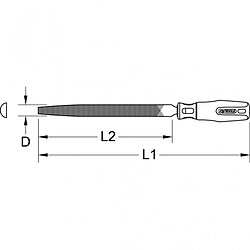 KS TOOLS 157.0107 Lime demi-ronde demi-douce emmanchée, L.300 mm