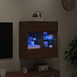 Acheter Maison Chic Meuble TV mural, Banc TV avec lumières LED pour salon, Meuble de rangement chêne marron 58,5x30x60,5 cm -GKD84070