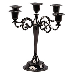 Candélabre En Métal à 5 Bougies Chandelier Bougeoir De 10 '' Noir