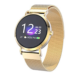 Wewoo Bracelet connecté CV08C Smart en acier pour écran couleur TFT de 1,0 poucesrappel d'appel / surveillance de la fréquence cardiaque / de la pression artérielle / du sommeil / Oxymètre Or