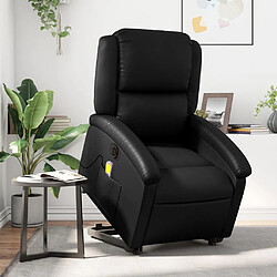 Maison Chic Fauteuil Relax pour salon, Fauteuil inclinable de massage électrique noir similicuir -GKD95878