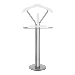 Helloshop26 Portant valet de nuit acier blanc/argent 14_0003900