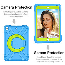 Coque en TPU + Silicone avec béquille pivotante à 360° bleu/vert pour votre Apple iPad 10.2 (2019)