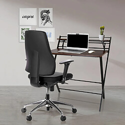 Siège de bureau / Siège pivotant PRO-TEC 200, tissu noir, aluminium poli hjh OFFICE pas cher