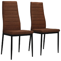 vidaXL Chaises à manger lot de 2 marron tissu 