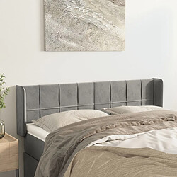 Maison Chic Tête de lit scandinave avec oreilles,meuble de chambre Gris clair 147x16x78/88 cm Velours -MN34146