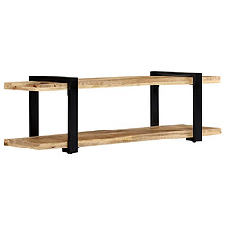 Avis Helloshop26 Meuble télé buffet tv télévision design pratique 130 cm bois de manguier massif 2502035