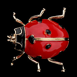 Avis Émail coccinelle bug insecte broche broche femmes hommes mode bijoux rouge