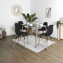 Toilinux Lot de 4 Chaises scandinave Phenix en polypropylène et métal - Noir pas cher