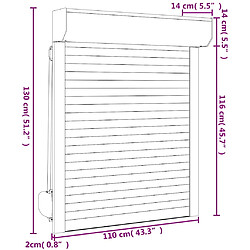 vidaXL Volet roulant aluminium 110x130 cm anthracite pas cher