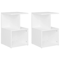 Maison Chic Lot de 2 Tables de chevet,Table de nuit,Table d'appoint pour salon Blanc 35x35x55 cm Aggloméré -MN48342