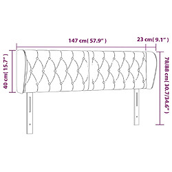 vidaXL Tête de lit avec oreilles Vert foncé 147x23x78/88 cm Velours pas cher