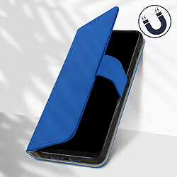 Avizar Housse Motorola Moto G50 Aspect Grainé Folio Stand Vidéo Bleu pas cher