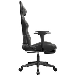 Acheter vidaXL Chaise de jeu de massage avec repose-pied Noir&Gris Similicuir