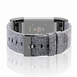 Avis Wewoo Bracelet pour montre connectée FITBIT Charge 2 de en toile avec toiletaille L Gris noir