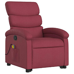 Avis vidaXL Fauteuil inclinable de massage Rouge bordeaux Tissu