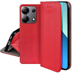 Htdmobiles Housse etui portefeuille avec coque interieure en silicone pour Xiaomi Redmi Note 13 5G + verre trempe - ROUGE MAGNET pas cher