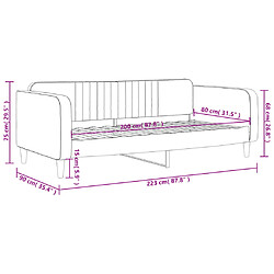 vidaXL Lit de repos sans matelas noir 80x200 cm velours pas cher