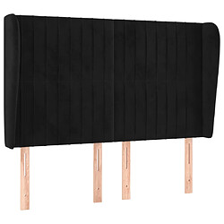 vidaXL Tête de lit avec oreilles Noir 147x23x118/128 cm Velours