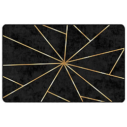 vidaXL Tapis lavable noir et doré 190x300 cm antidérapant