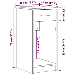 vidaXL Support de tour d'ordinateur avec tiroir blanc 35x45x77 cm pas cher