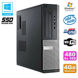 PC DELL Optiplex 390 DT G630 2.7Ghz 4Go 480Go SSD Graveur DVD WIFI HDMI W7 Pro - Occasion