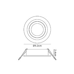 Inspired Downlight encastré pivotant 9,2 cm rond 1 x GU10 Max 50 W nickel satiné, chrome