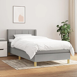 Maison Chic Lit Adulte - Lit simple Lit à sommier tapissier avec matelas moelleux - Meuble de Chambre - Gris clair 100x200cm Tissu -MN51871