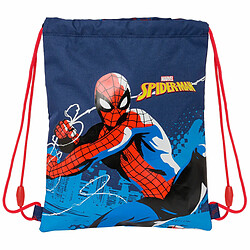 Spiderman Sac à dos serré par des ficelles Spider-Man Neon Blue marine 26 x 34 x 1 cm