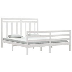 Avis Maison Chic Lit adulte - Lit simple Cadre de lit,Structure du lit Contemporain Blanc Bois massif 160x200 cm -MN68080