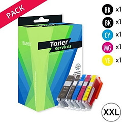 TONER SERVICES Compatible Canon PGI580XXL/CLI581XXL Pack 5 cartouches Noires/couleurs