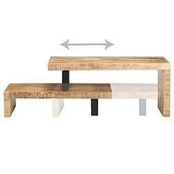 Acheter Maison Chic Ensemble de 2 Tables basses,Table Console pour salon Bois de manguier massif -MN42304