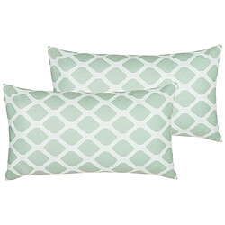 Beliani Lot de 2 coussins KALAMOS 40 x 70 cm Géométrique Vert menthe