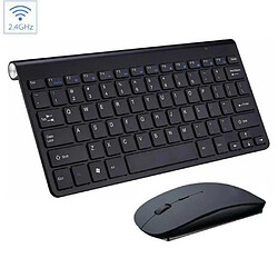 Clavier et souris sans fil Bluetooth ultra-mince sans fil, fournitures de bureau pour tablette Android Windows IOS | noir