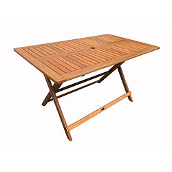 Habitat Et Jardin Table pliante bois exotique Hong Kong - Maple - 135 x 80 cm - Marron clair