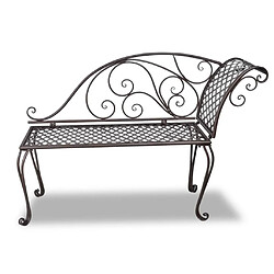 Maison Chic Chaise longue | Transat Bain de soleil de jardin 128 cm Acier Antique Marron -GKD78463