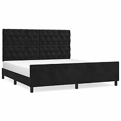 Maison Chic Lit adulte - Cadre Structure de lit avec tête de lit Contemporain Noir 160x200 cm Velours -MN56454