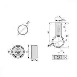 Avis (1 Kit) Kit tube de penderie circulaire D. 28, 1150 mm, aluminium, Peint en moka