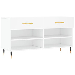 Maison Chic Banc à chaussures | Meuble de rangement à chaussures Meuble d'Entrée blanc 102x35x55 cm bois d'ingénierie -MN44800