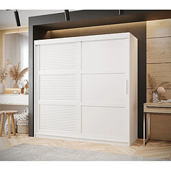 Abiks Meble Armoire Zaluzja 3 à Portes Coulissantes 200/180/62 2 Portes (blanc)