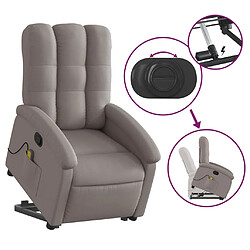 Acheter vidaXL Fauteuil inclinable de massage Taupe Tissu