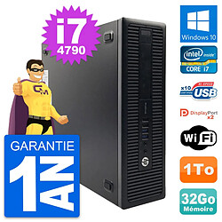 PC HP ProDesk 600 G1 SFF Intel i7-4790 RAM 32Go Disque Dur 1To Windows 10 Wifi - Occasion