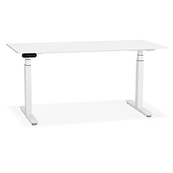 Mes Bureau 160x80x127 cm plateau blanc et métal blanc - ARUBA